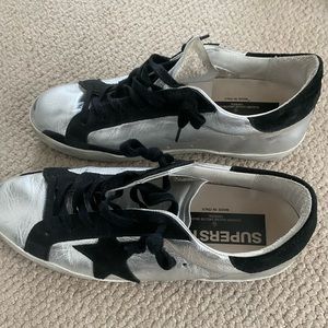 Golden Goose size 39. Silver and black.